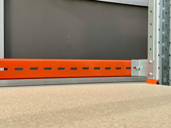 Durchschubsicherung 2,75 m – für BLT Palettenregale – RAL 2004 – NEUWARE