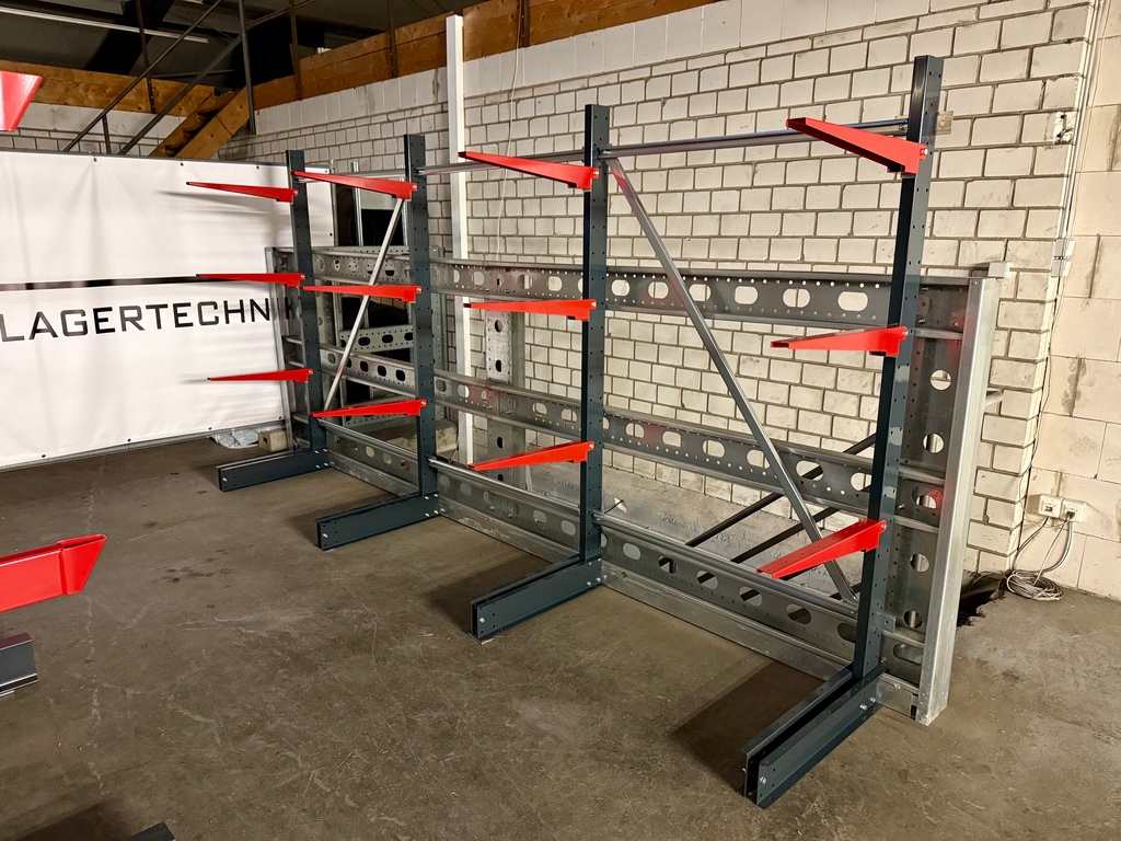 Kragarmregal LITE 200 cm Höhe | Armlänge 60 cm | 150 kg pro Arm | einseitig