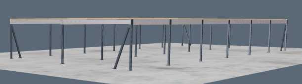Lagerbühne 10x25 m – Unterkante 2,5 m | 500 kg/m² Traglast | Systembühne