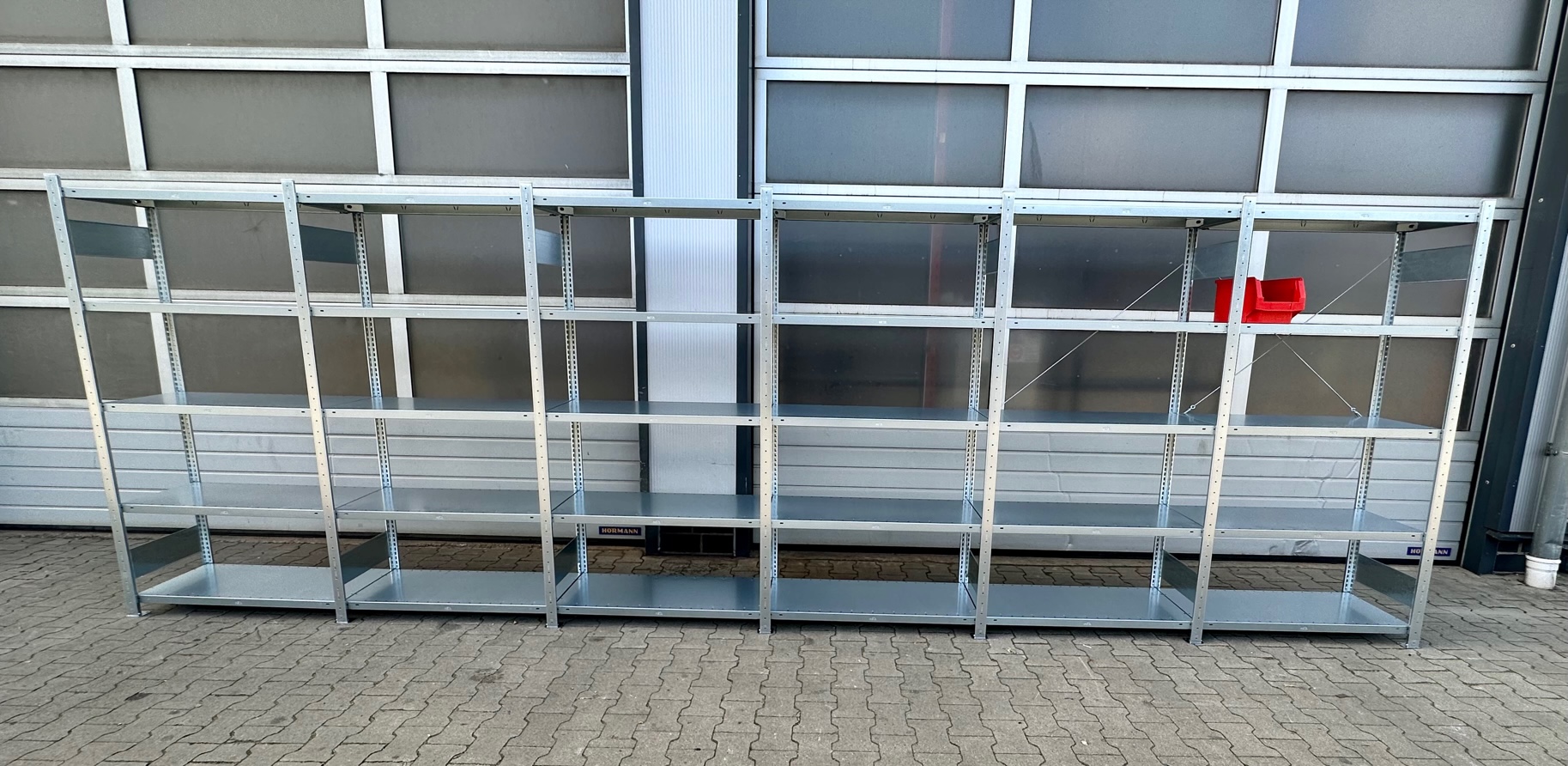 Fachbodenregal META CLIP – ca. 6,06 lfm | Höhe 200 cm | Tiefe 40 cm | 150 kg Traglast pro Boden