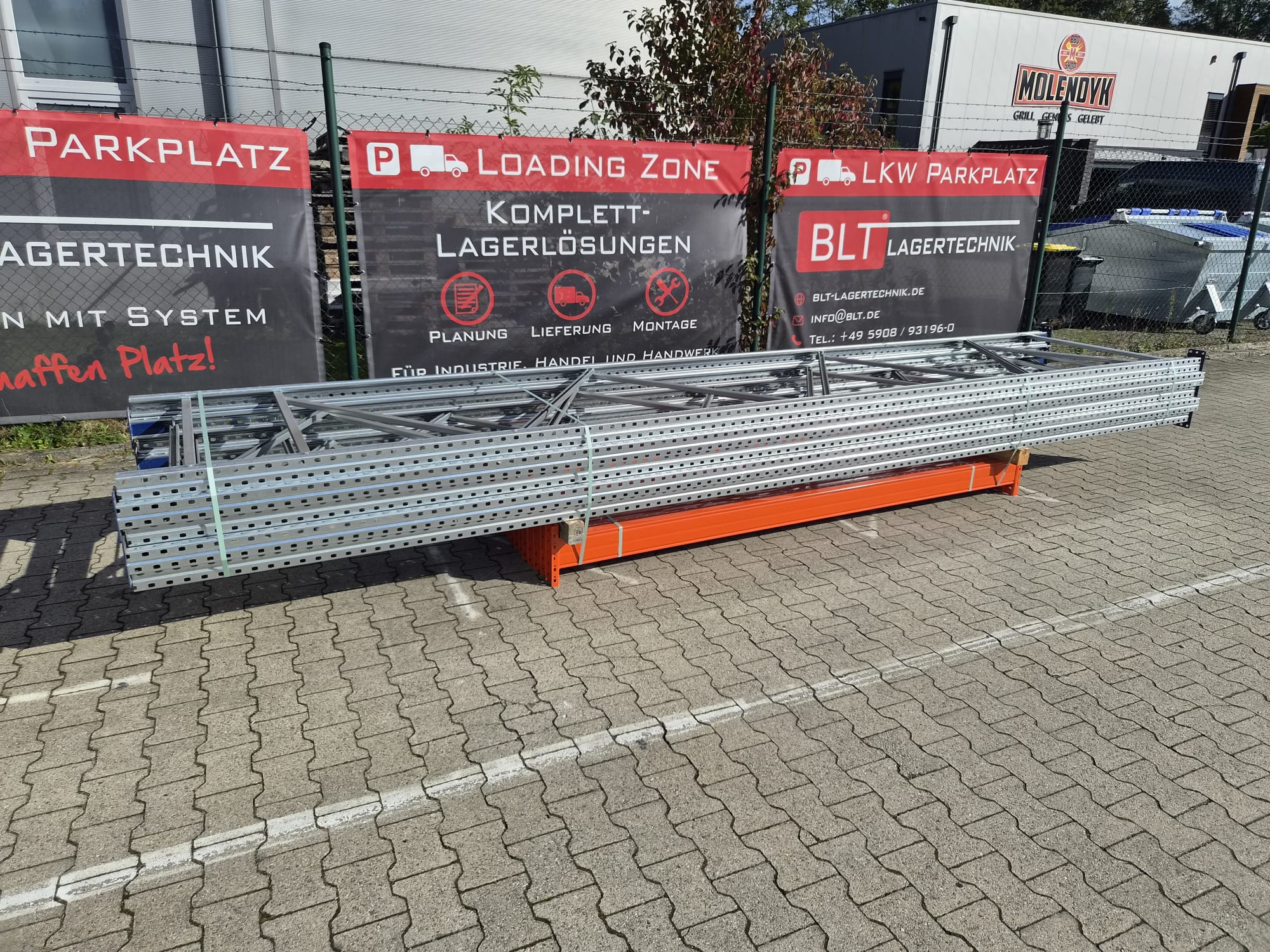 BLT PR55 Palettenregal – ca. 11,20 lfm | Höhe 5,50 m | Boden + 2 | Gebraucht-/Neuware