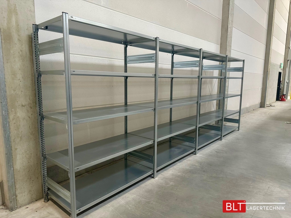 Gebrauchtes Fachbodenregal – ca. 13 lfm | 2 m hoch | 60 cm tief | 5 Ebenen | Hofe Regalsystem