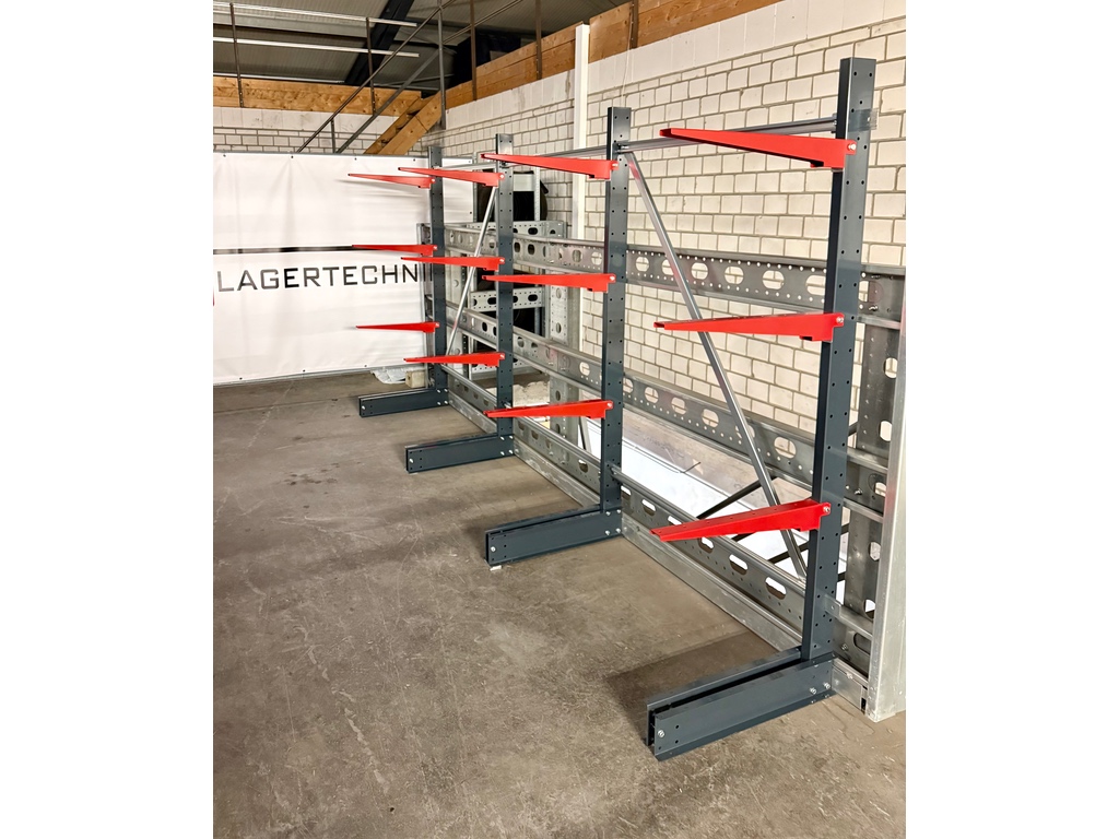 Kragarmregal LITE 200 cm Höhe | Armlänge 60 cm | 150 kg pro Arm | einseitig