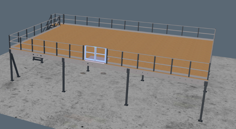 Lagerbühne 10x15 m – Unterkante 2,5 m | 500 kg/m² Traglast | Inkl. Treppe & Tür