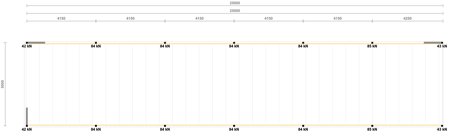 Lagerbühne 5x25 m – Unterkante 3,00 m | 500 kg/m² | Systembühne aus Stahl