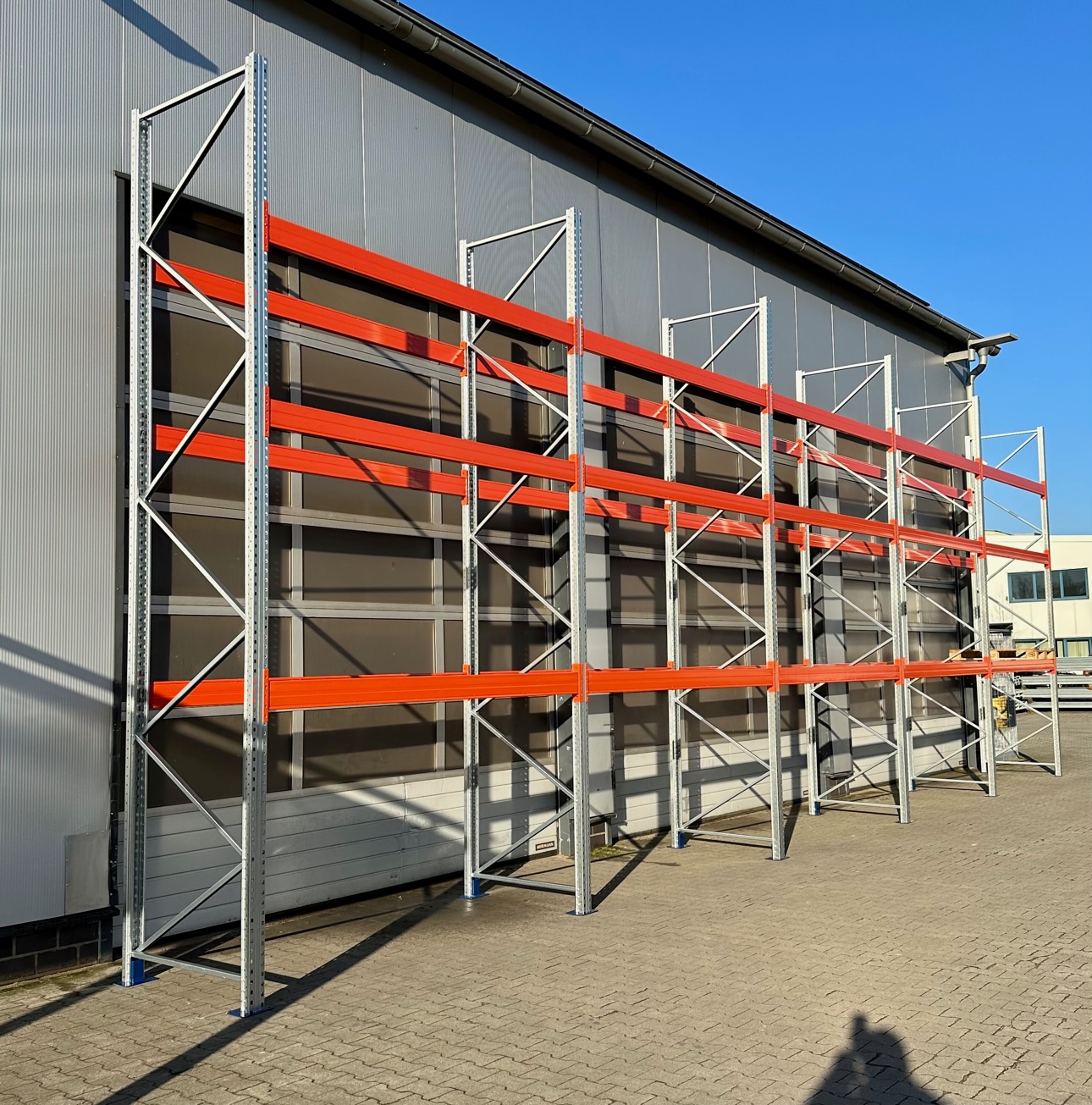 Palettenregal – ca. 36,30 lfm | Höhe 500 cm | Boden + 3 | 4500 kg Fachlast