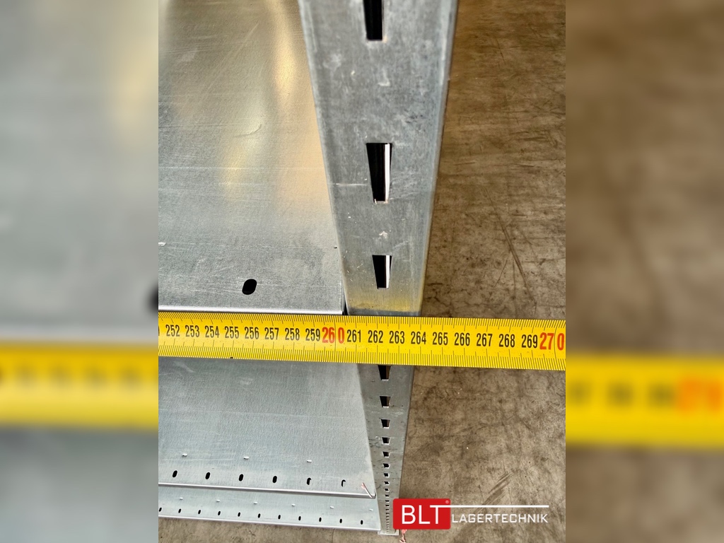 ca. 2,64 lfm Grund- und Anbaufeld Gebrauchtes Fachbodenregal | 2,5 m hoch | 60 cm tief | 6 Ebenen | STOW Stowshelf