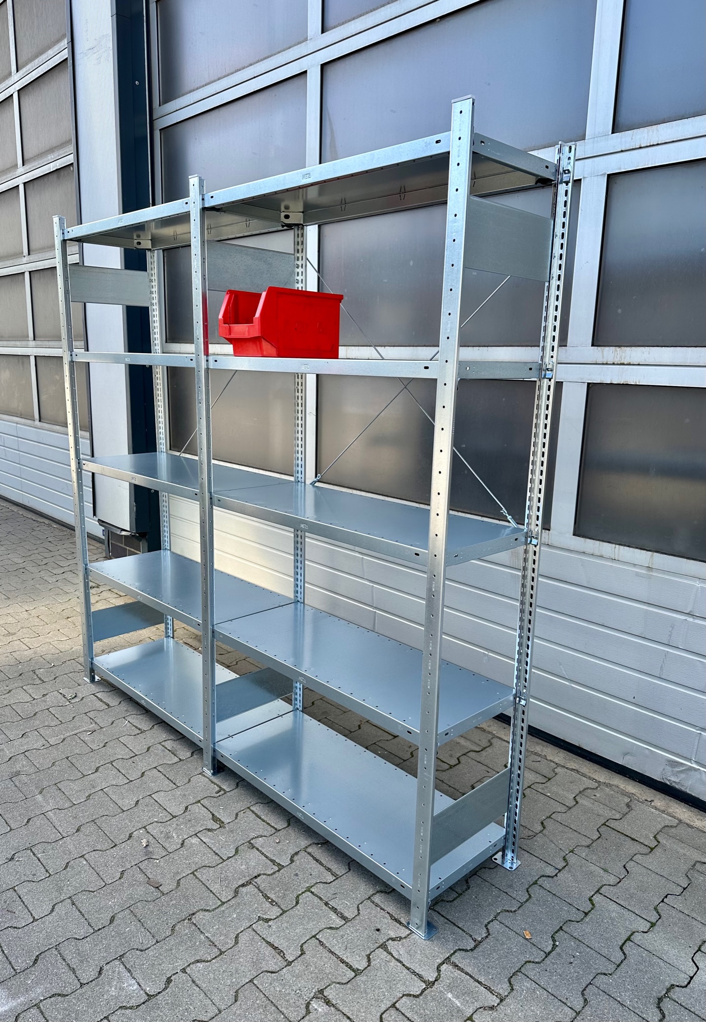 Fachbodenregal META CLIP – ca. 2,06 lfm | Höhe 200 cm | Tiefe 40 cm | 150 kg Traglast pro Boden