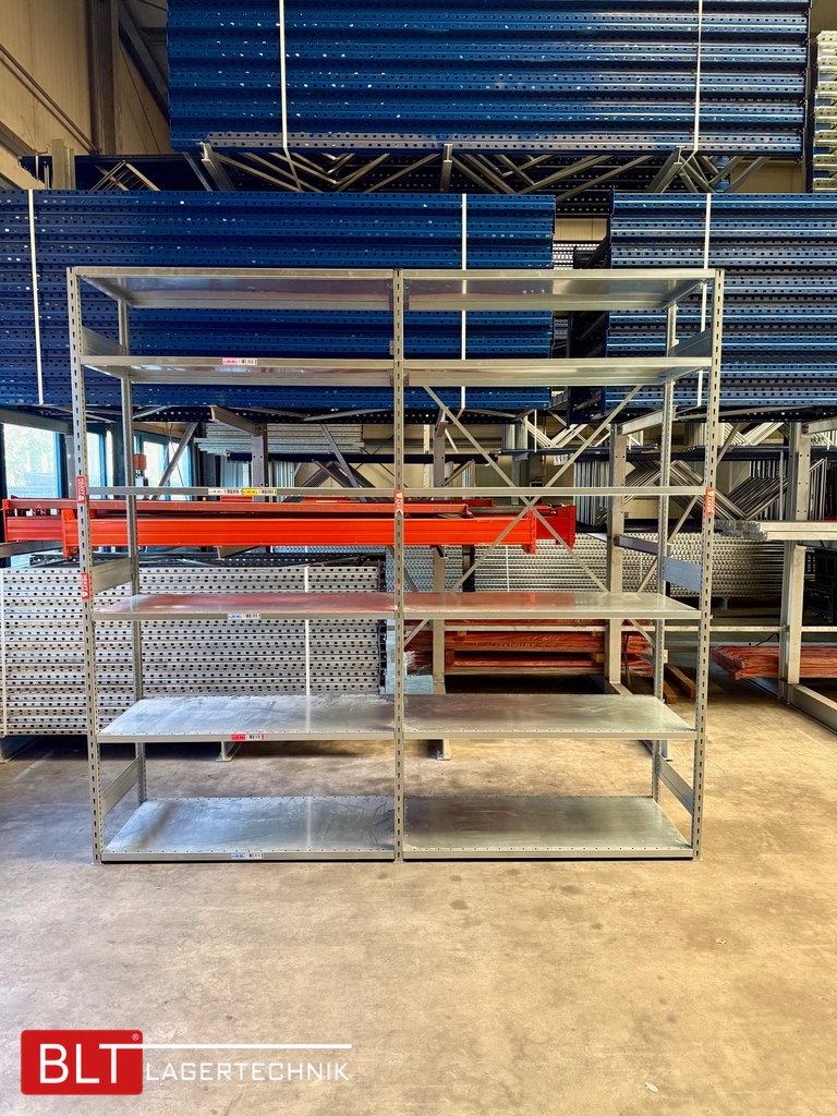 ca. 2,64 lfm Grund- und Anbaufeld Gebrauchtes Fachbodenregal | 2,5 m hoch | 60 cm tief | 6 Ebenen | STOW Stowshelf