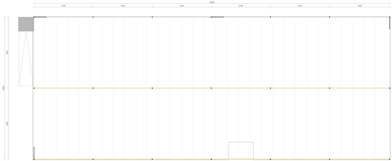 Lagerbühne 10x25 m – Unterkante 2,5 m | 500 kg/m² Traglast | Inkl. Treppe & Geländer Lagerbühne 10x25 m – Unterkante 2,5 m | 500 kg/m² Traglast | Inkl. Treppe & Geländer