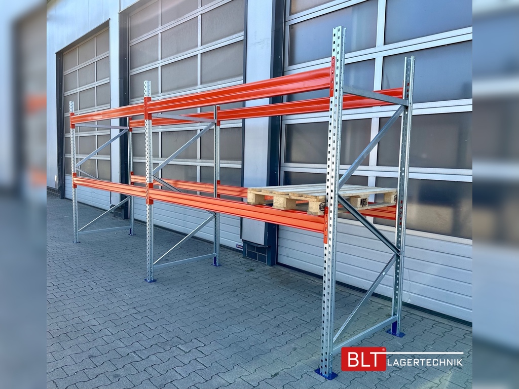 Palettenregal – ca. 5,70 lfm | Höhe 250 cm | Boden + 2 | 1800 kg Fachlast
