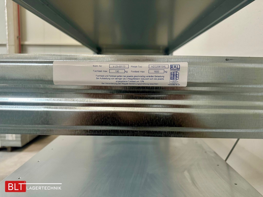 Gebrauchtes Fachbodenregal – ca. 6,6 lfm | 2 m hoch | 60 cm tief | 5 Ebenen | Hofe Regalsystem