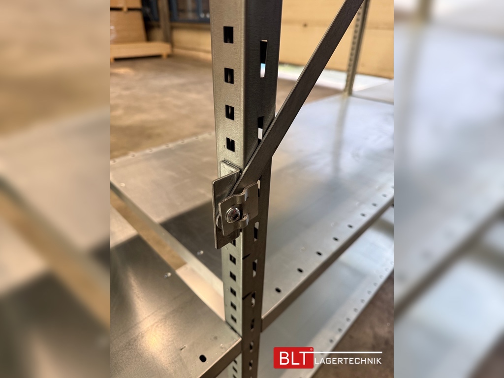 ca. 1,33 lfm Grundfeld Gebrauchtes Fachbodenregal | 2,5 m hoch | 60 cm tief | 6 Ebenen | STOW Stowshelf