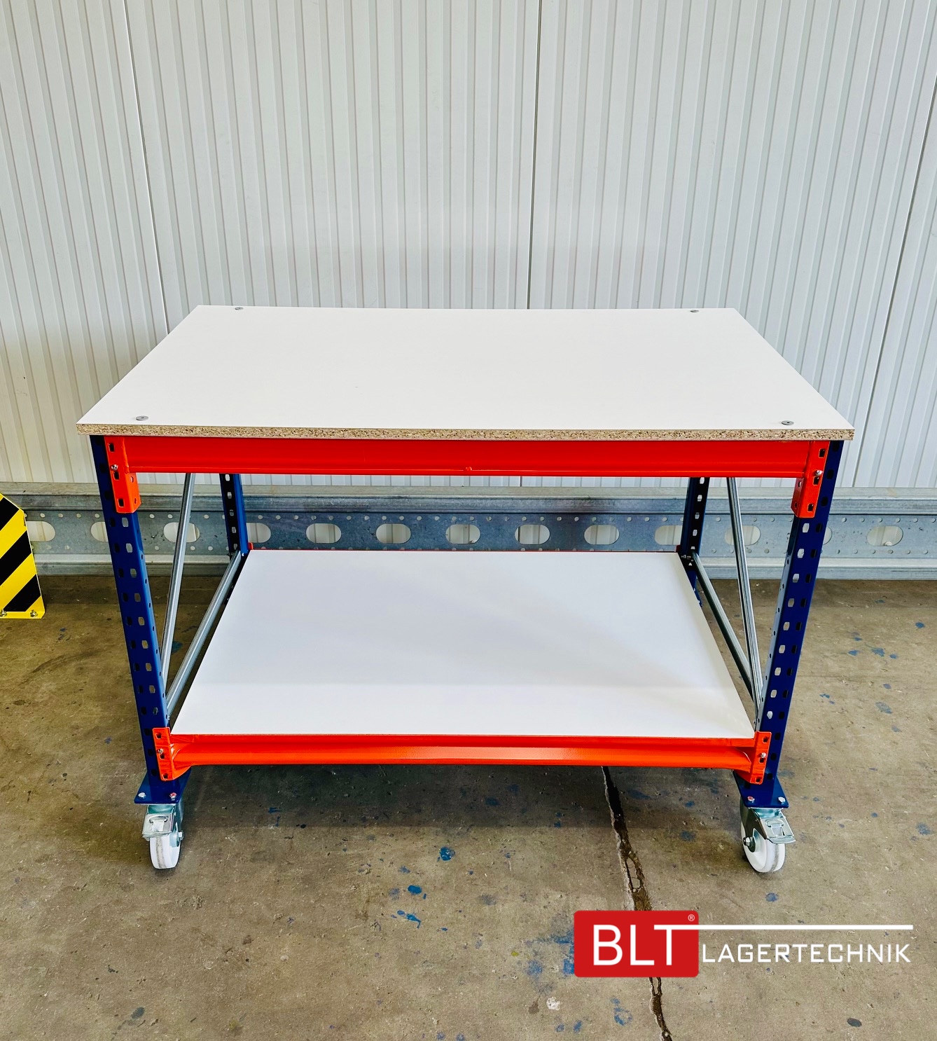 Packtisch, Rollwagen, Werkbank auf Rollen, Arbeitstisch, Versandtisch, Schneidtisch