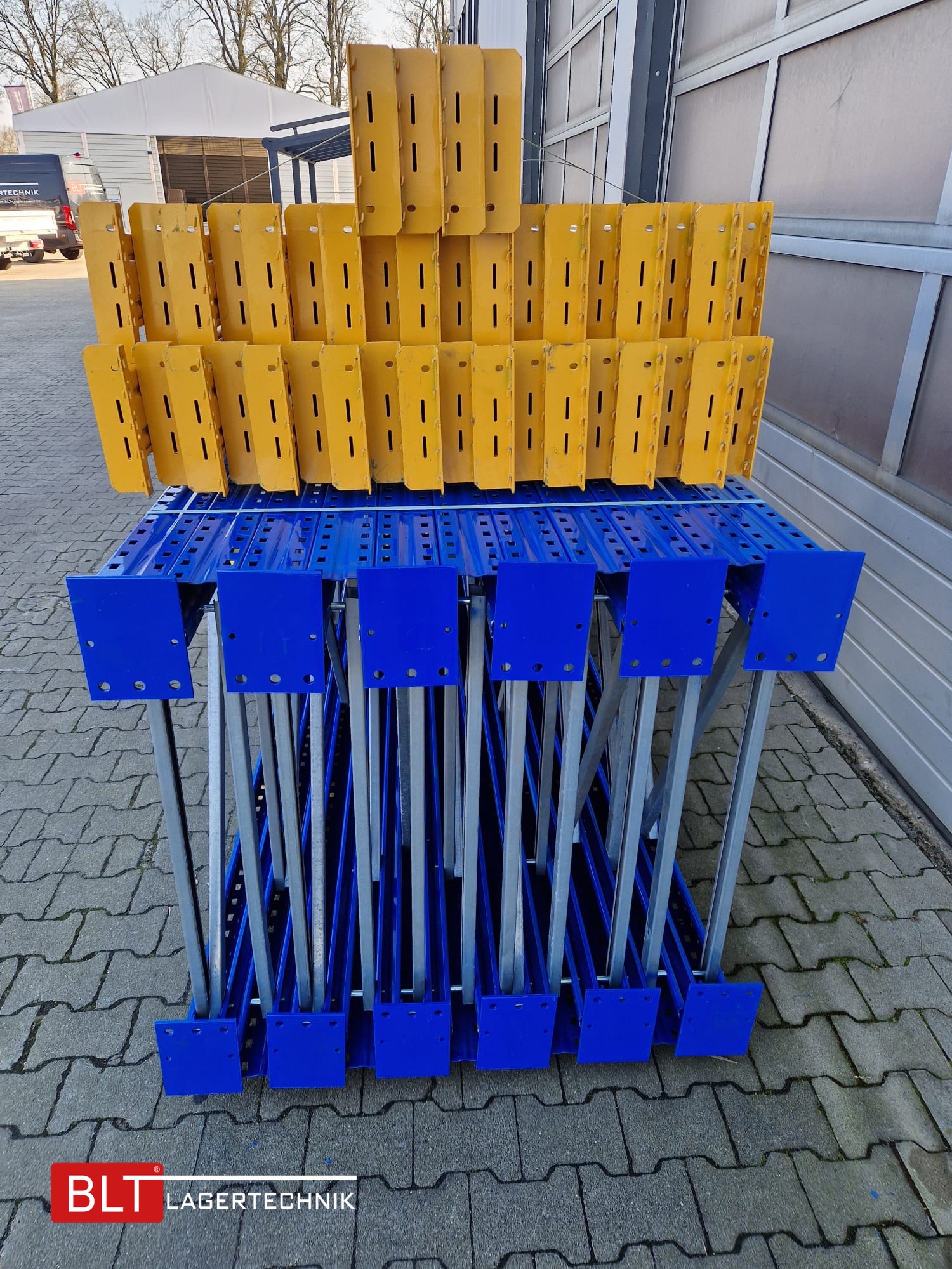 ca. 37 lfm Jungheinrich Esmena, H: 450cm, 120 Palettenplätze Fachlast: 4000 kg, Palettenregale Schwerlastregale, Hochregale, Industrieregale, Regale sofort ab Lager