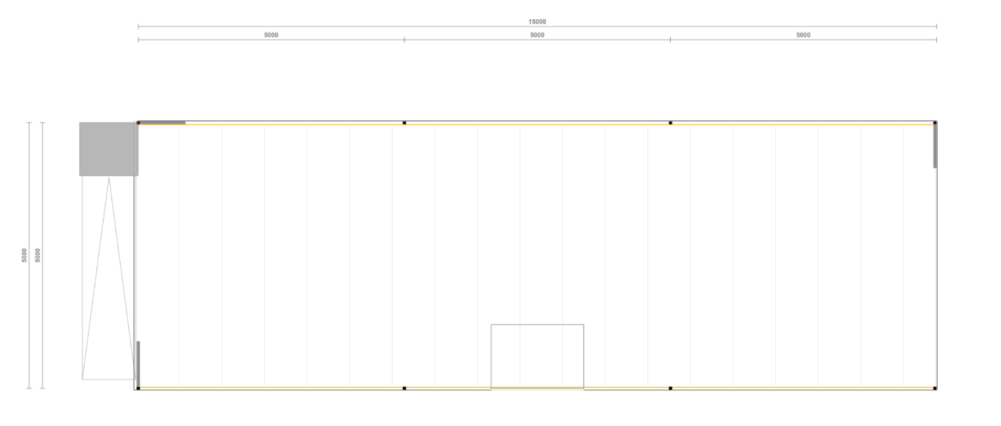 Lagerbühne 5x15 m – Unterkante 2,5 m | 500 kg/m² Traglast | Inkl. Treppe & Geländer