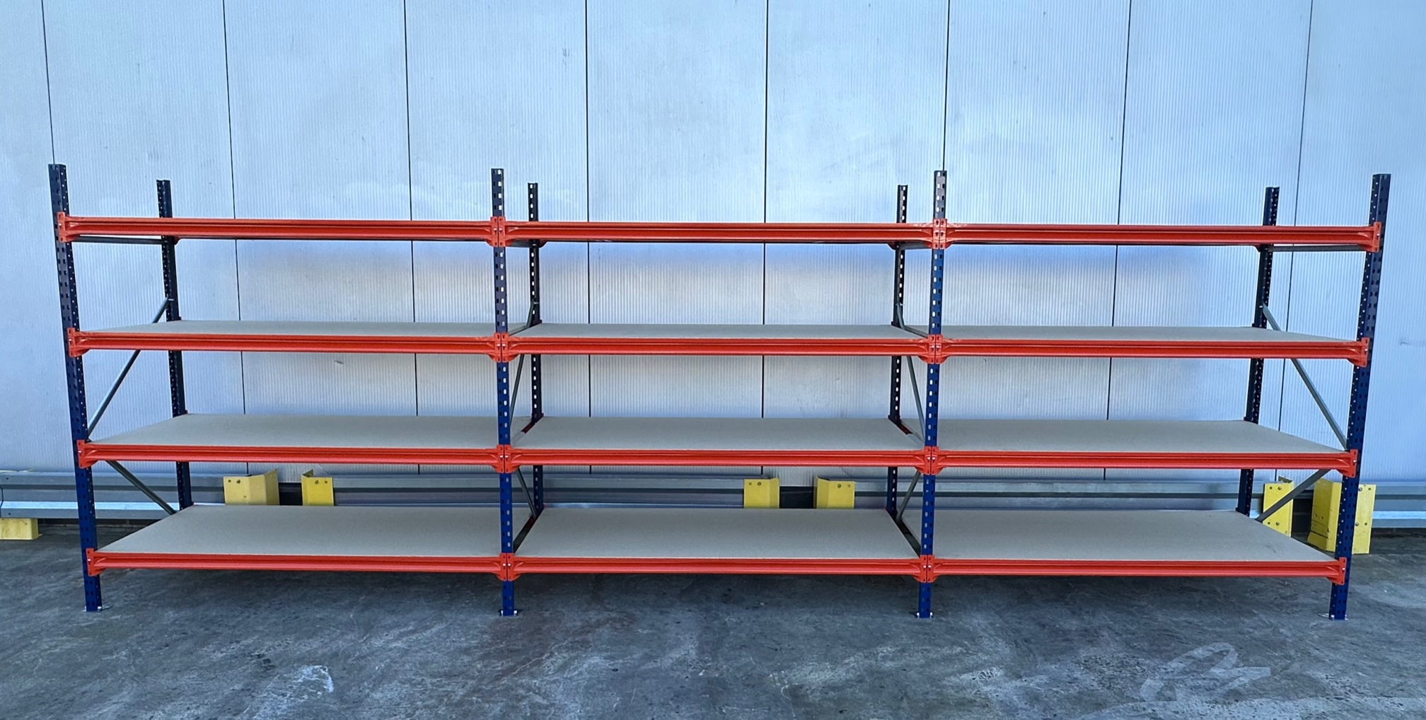 Weitspannregal – ca. 5,75 lfm | Höhe 200 cm | Tiefe 80 cm | 4 Ebenen | 400 kg Fachlast