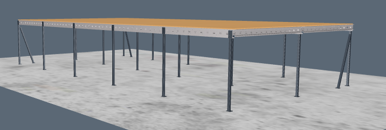 Lagerbühne 10x20 m – Unterkante 3,00 m | 500 kg/m² | Inkl. Zubehör