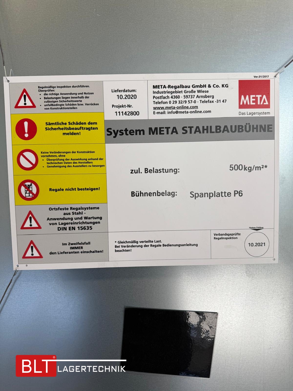 Fachbodenregal Geschossanlage 2 Ebenen META | ca. 20 x 14 m | 500 kg/m² Belastung
