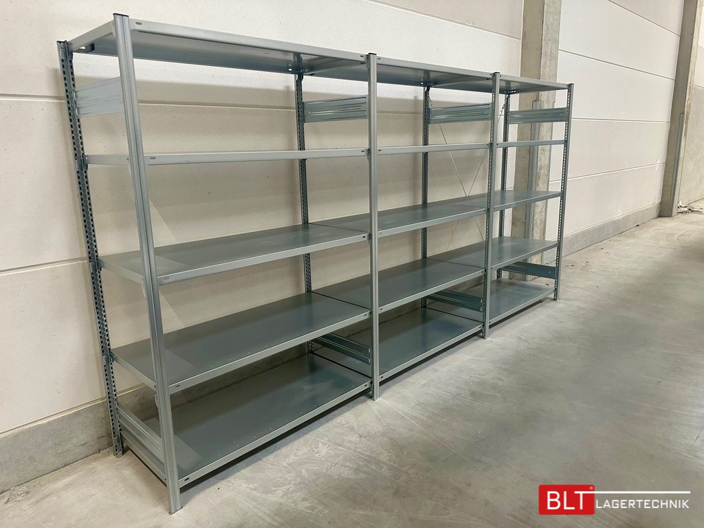 Gebrauchtes Fachbodenregal – ca. 100 lfm | 2 m hoch | 60 cm tief | 5 Ebenen | Hofe Regalsysteme