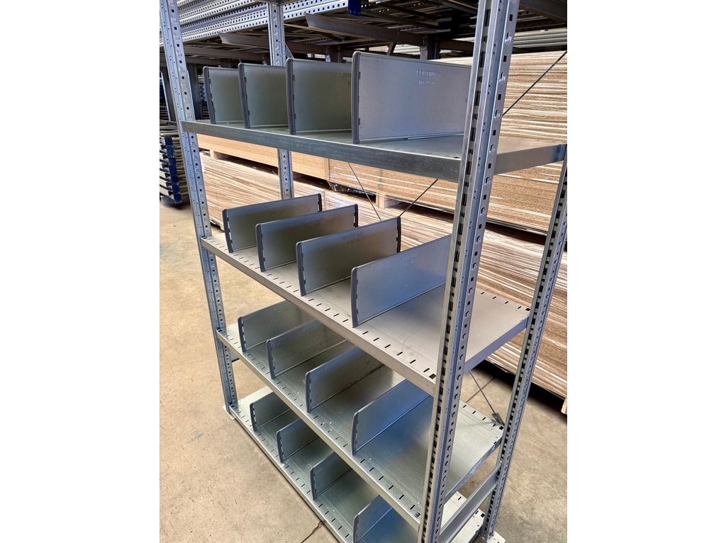 ca. 1,30 lfm. SSI Schäfer R3000 Fachbodenregal Grundfeld mit 20 Trennwänden | 2,49 m hoch | 50 cm tief | 150 kg pro Boden