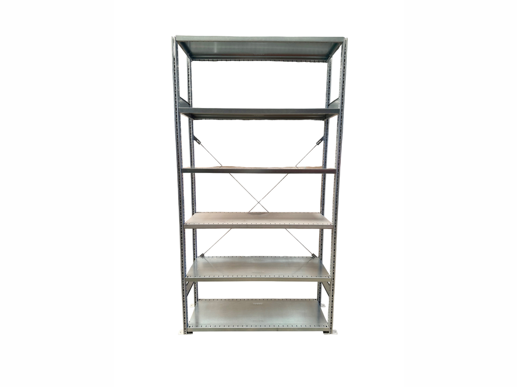 ca. 1,30 lfm. SSI Schäfer R3000 Fachbodenregal Grundfeld | 2,49 m hoch | 50 cm tief | 150 kg pro Boden