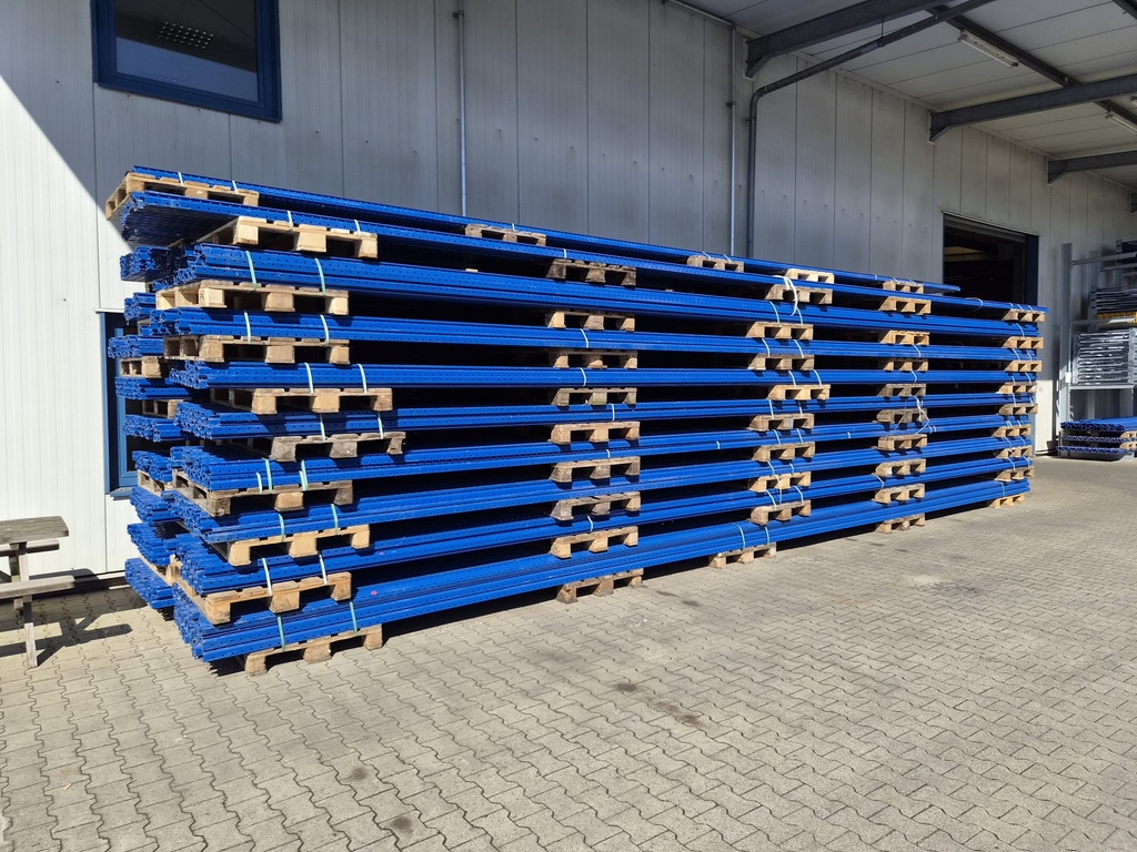 100,8 lfm Palettenregal STOW gebraucht, Höhe 520 cm, Boden + 2 Ebenen, 333 Palettenplätze