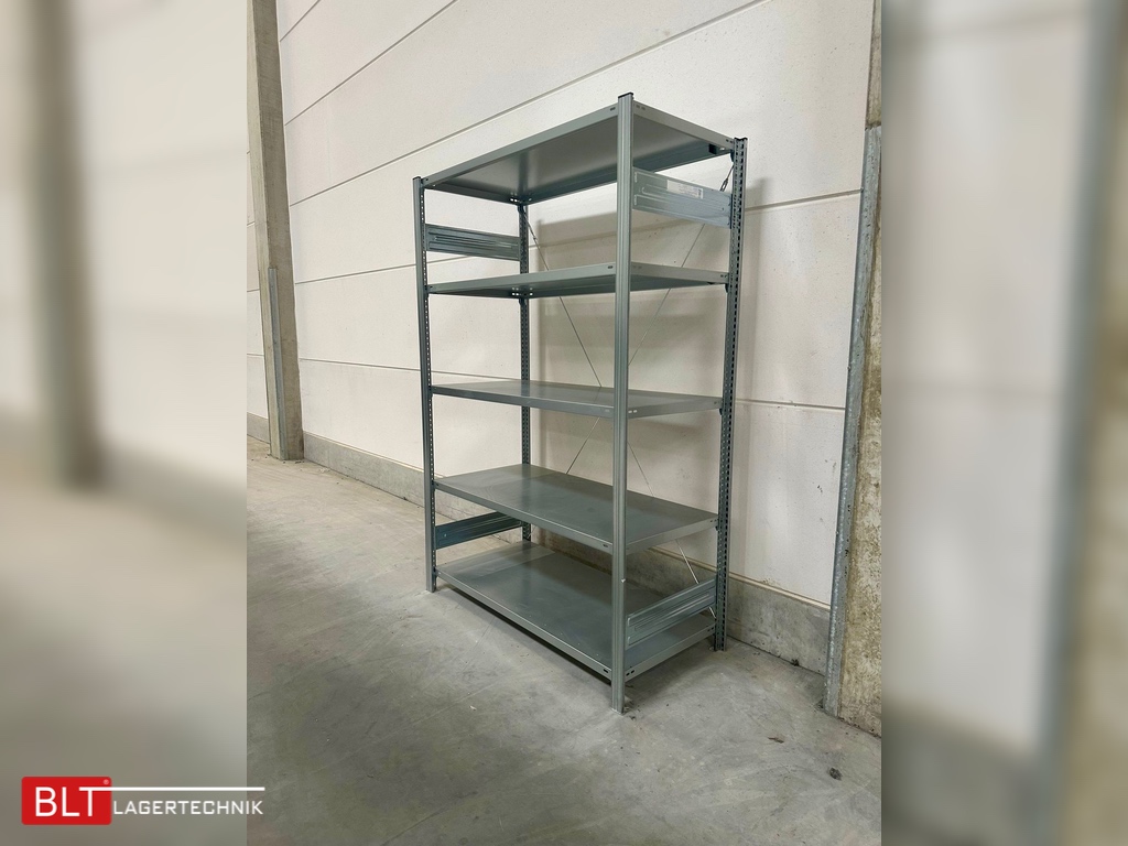 Gebrauchtes Fachbodenregal – ca. 100 lfm | 2 m hoch | 60 cm tief | 5 Ebenen | Hofe Regalsysteme