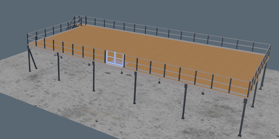 Lagerbühne 10x20 m – Unterkante 2,5 m | 500 kg/m² Traglast | Inkl. Treppe & Geländer