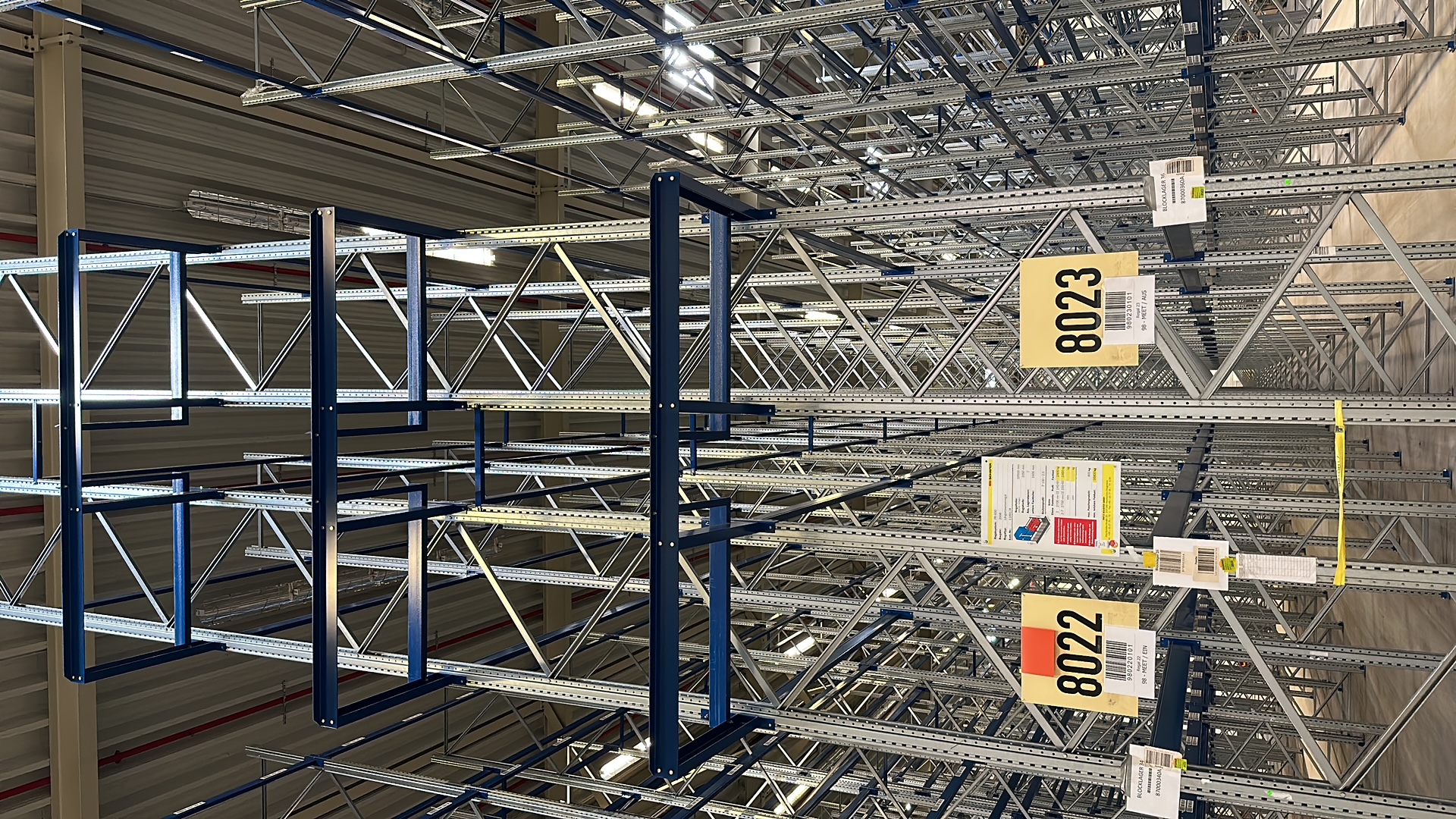 ca. 14 lfm, H: 725cm, SSI Schäfer PR600 Palettenregale