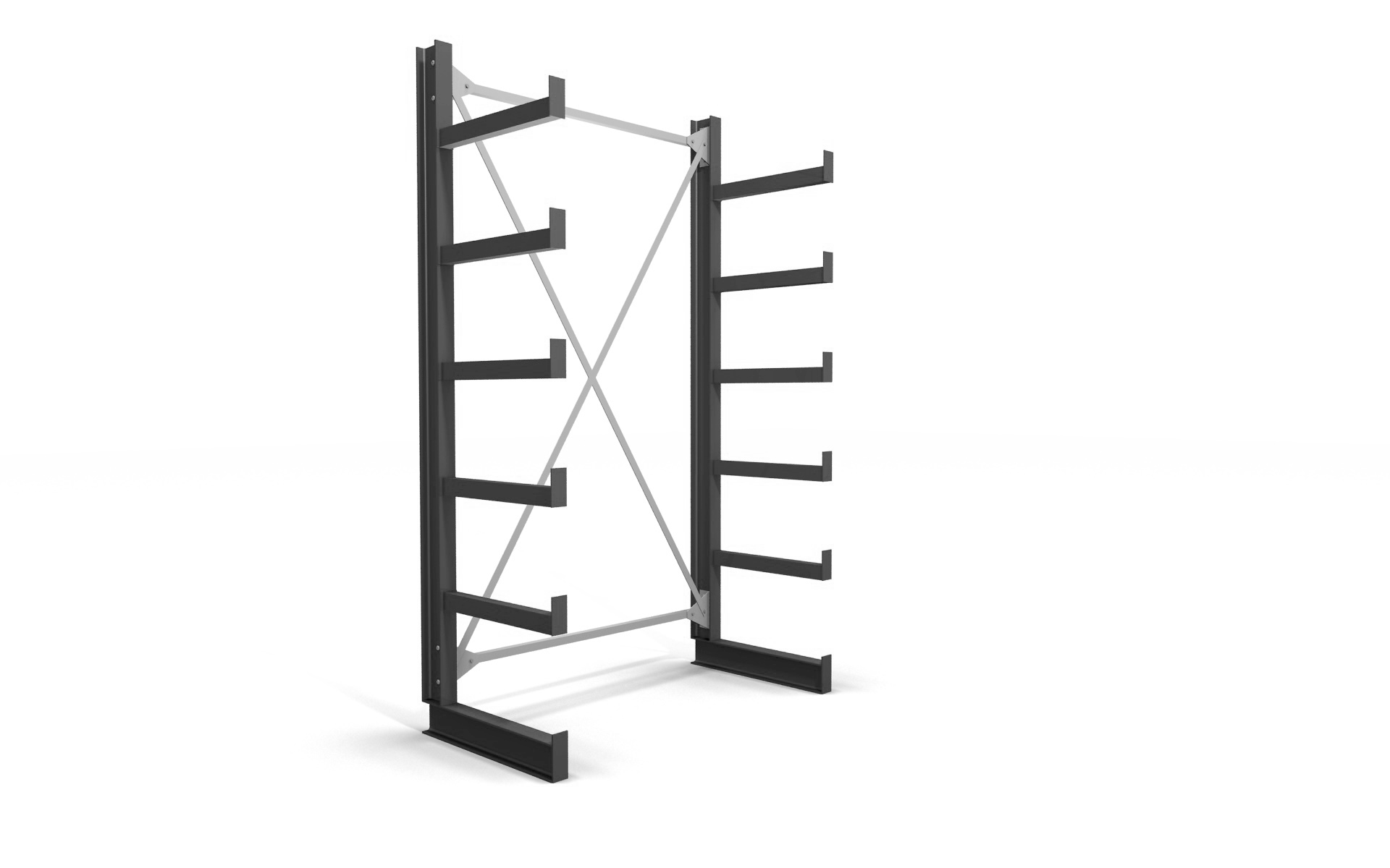 Kragarmregal einseitig 1,34 m – 200 cm | 200 kg pro Arm | BLT