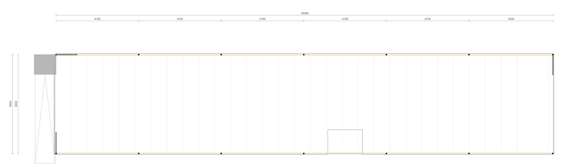 Lagerbühne 5x25 m – Unterkante 3,00 m | 500 kg/m² | Inkl. Treppe & Geländer