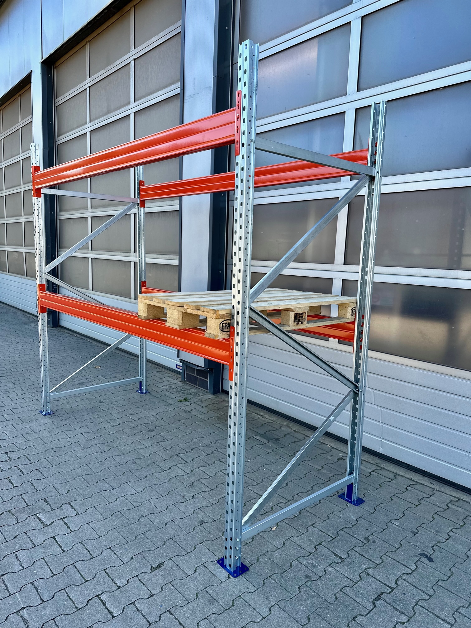 ca. 2,90 lfm, H: 250cm, Fachlast: 1800 kg, Palettenregale, Schwerlastregale, Hochregale, Industrieregale, Regale sofort ab Lager