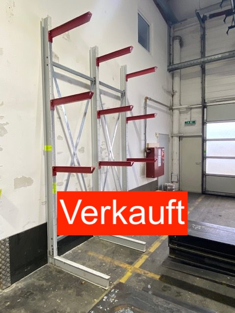 Kragarmregal Langgutregal , H: 340cm Fuß + 3 Ebenen 