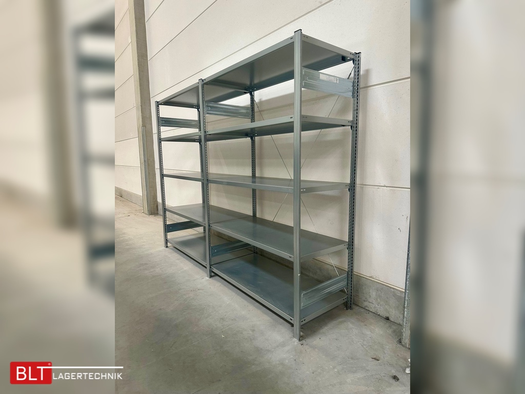 Gebrauchtes Fachbodenregal – ca. 4 lfm | 2 m hoch | 60 cm tief | 5 Ebenen | Hofe Regalsystem