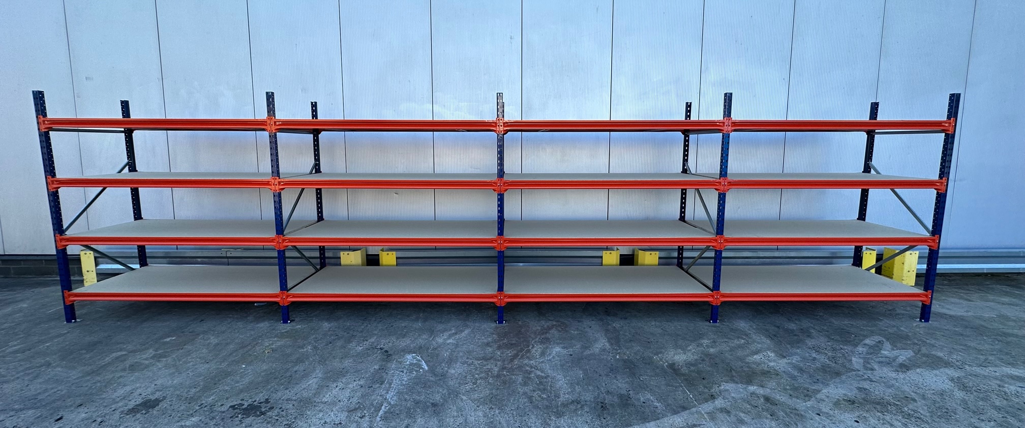 Weitspannregal – ca. 7,65 lfm | Höhe 200 cm | Tiefe 80 cm | 4 Ebenen | 400 kg Fachlast