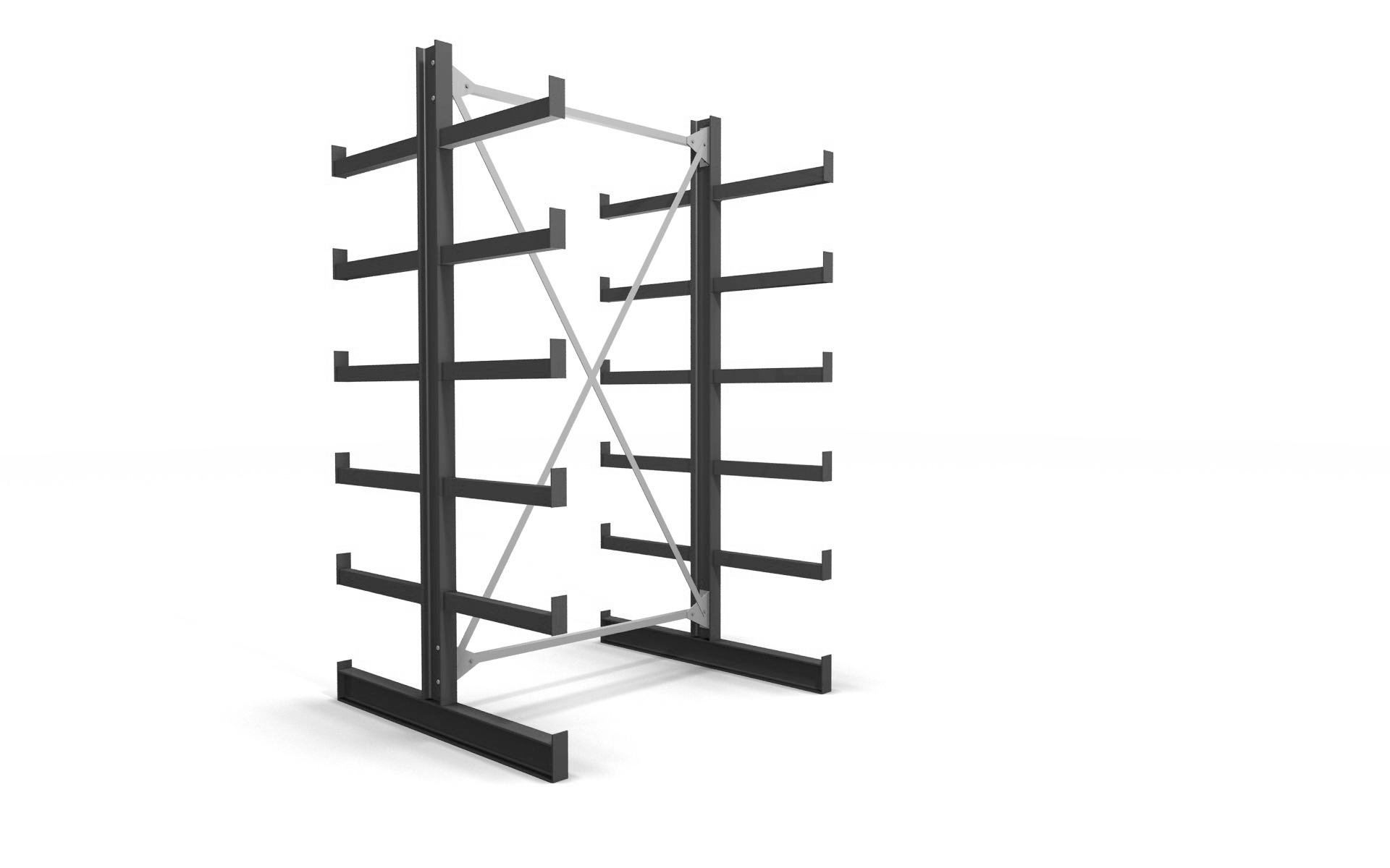 Kragarmregal doppelseitig 1,34 m – 200 cm | 200 kg pro Arm | BLT