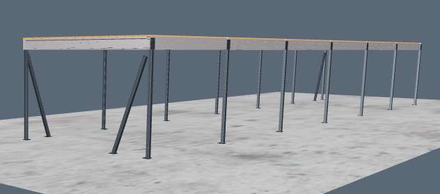Lagerbühne 5x25 m – Unterkante 3,00 m | 500 kg/m² | Systembühne aus Stahl