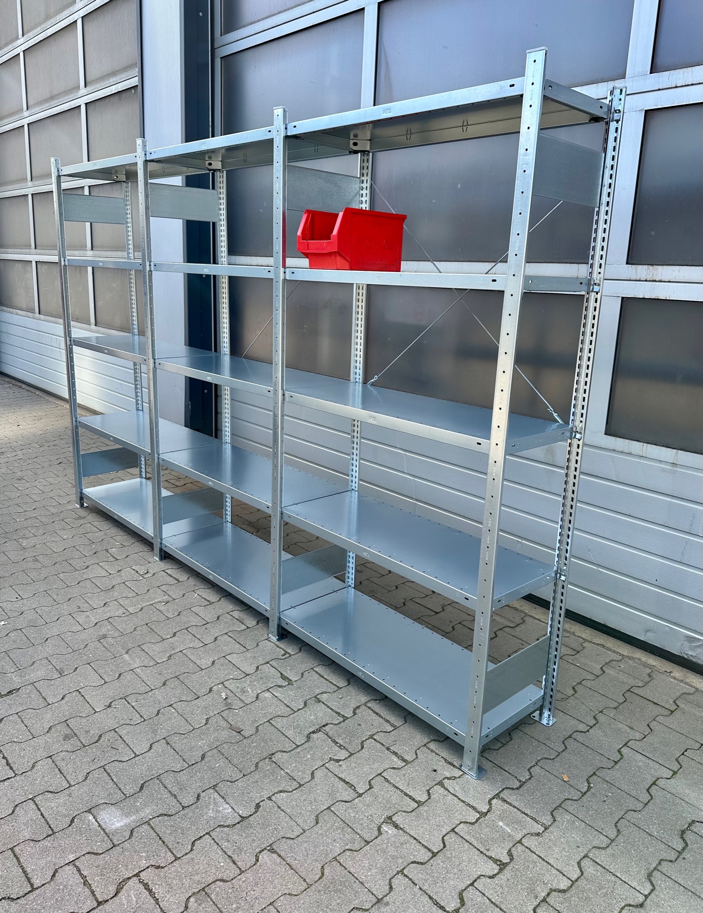 Fachbodenregal META CLIP – ca. 3,06 lfm | Höhe 200 cm | Tiefe 40 cm | 150 kg Traglast pro Boden