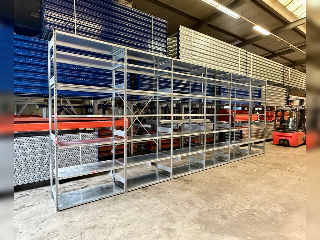 ca. 13 lfm Gebrauchtes Fachbodenregal | 3,0 m hoch | 60 cm tief | 7 Ebenen | STOW Stowshelf