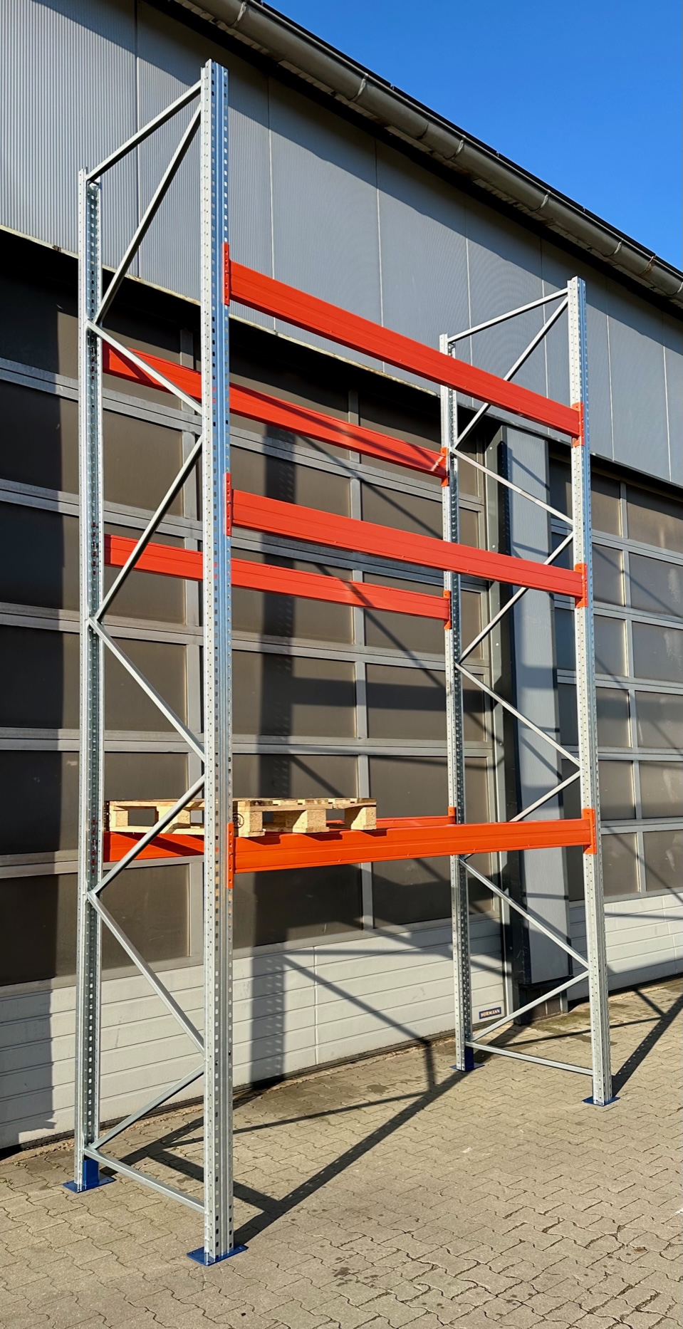 Grundfeld für Palettenregal – ca. 2,90 lfm | Höhe 500 cm | Boden + 3 | 4500 kg Fachlast