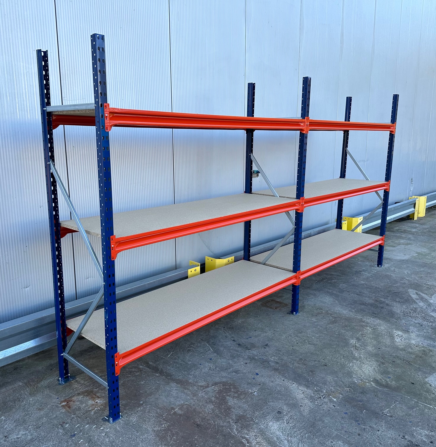 Weitspannregal – ca. 3,85 lfm | Höhe 200 cm | Tiefe 60 cm | 3 Ebenen | 400 kg Fachlast