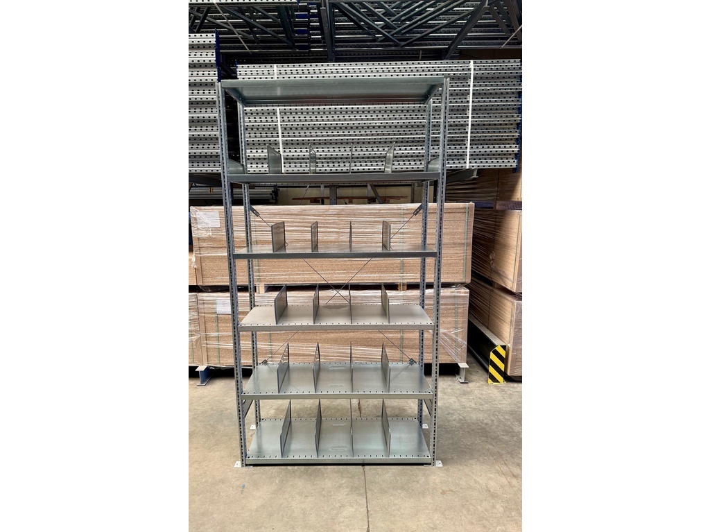 ca. 1,30 lfm. SSI Schäfer R3000 Fachbodenregal Grundfeld mit 20 Trennwänden | 2,49 m hoch | 50 cm tief | 150 kg pro Boden