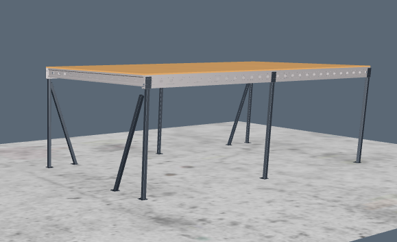 Lagerbühne 5x10 m – Unterkante 3,00 m | 500 kg/m² Traglast | Neu & modular Lagerbühne 5x10 m – Unterkante 3,00 m | 500 kg/m² Traglast | Neu & modular