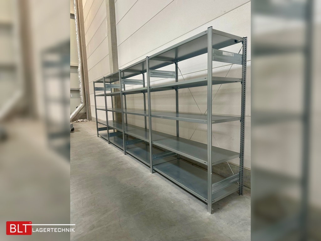 Gebrauchtes Fachbodenregal – ca. 4 lfm | 2 m hoch | 60 cm tief | 5 Ebenen | Hofe Regalsystem