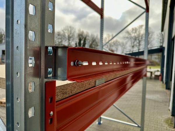 Durchschubsicherung 2,75 m – für BLT Palettenregale – RAL 2004 – NEUWARE
